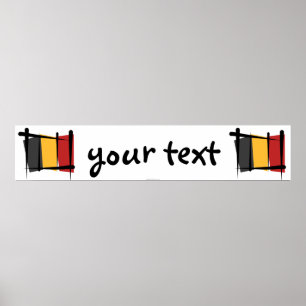 Belgien Pinselflagge Poster
