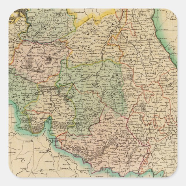 Belgien Provinzen Quadratischer Aufkleber (Vorderseite)