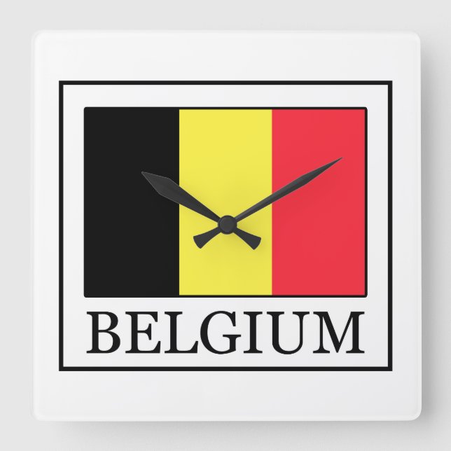 Belgien Quadratische Wanduhr (Vorderseite)