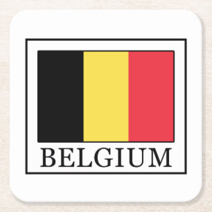 Belgien Rechteckiger Pappuntersetzer