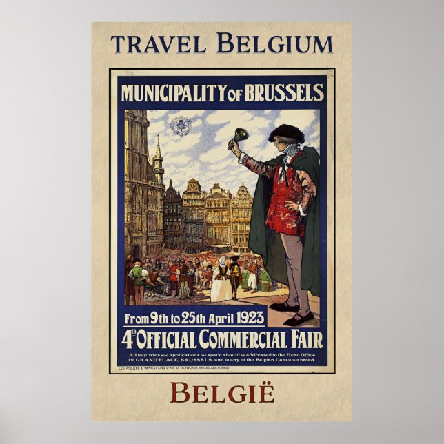 Belgien Reiseplakat (1923) Poster (Vorne)