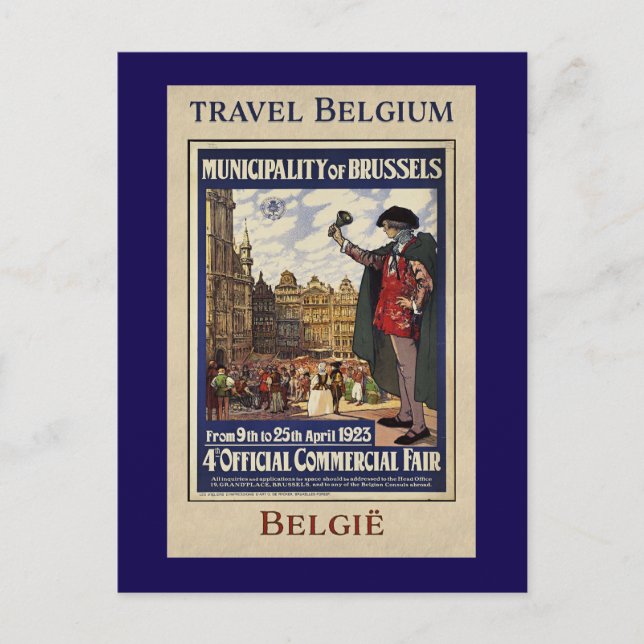 Belgien Reiseplakat (1923) Postkarte (Vorderseite)
