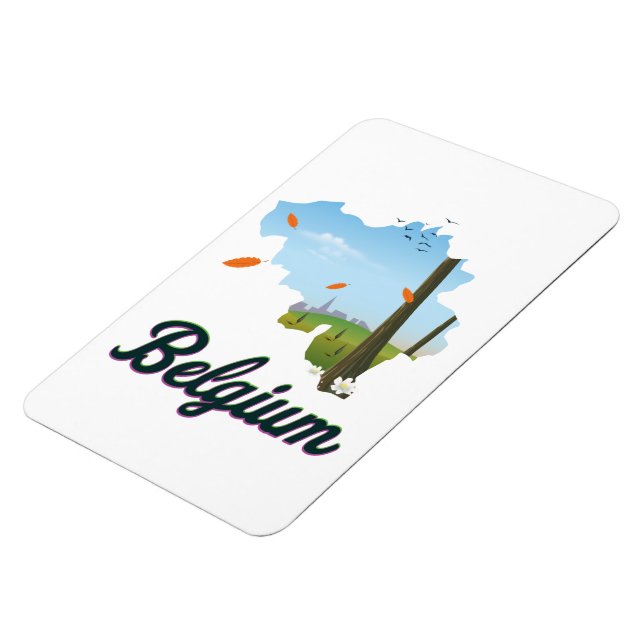 Belgien Reiseplakat. Magnet (Linke Seite)