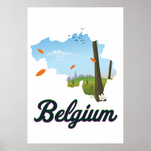 Belgien Reiseplakat. Poster