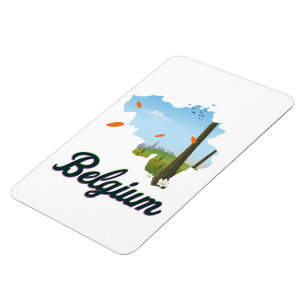 Belgien-Reiseposter. Magnet
