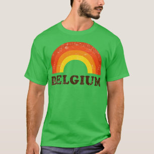 Belgien Retro Vintag Rainbow Vacation Souvenir T-Shirt