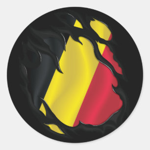Belgien Rippfahne Runder Aufkleber