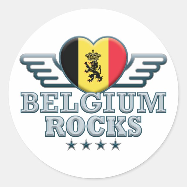 Belgien Rocks v2 Runder Aufkleber (Vorderseite)