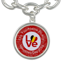 Belgien - Rote LIEBE - Personalisiert Armband