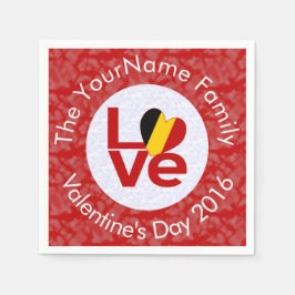 Belgien - Rote LIEBE - Personalisiert Serviette