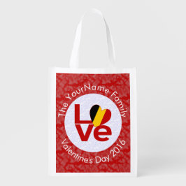 Belgien - Rote LIEBE - Personalisiert Wiederverwendbare Einkaufstasche