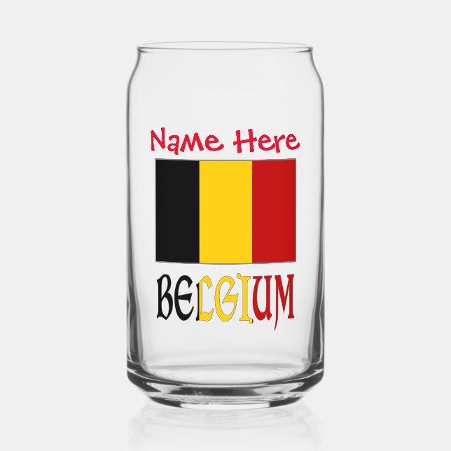 Belgien - Rote Personalisierung der belgischen Fla Dosenglas (Vorderseite)