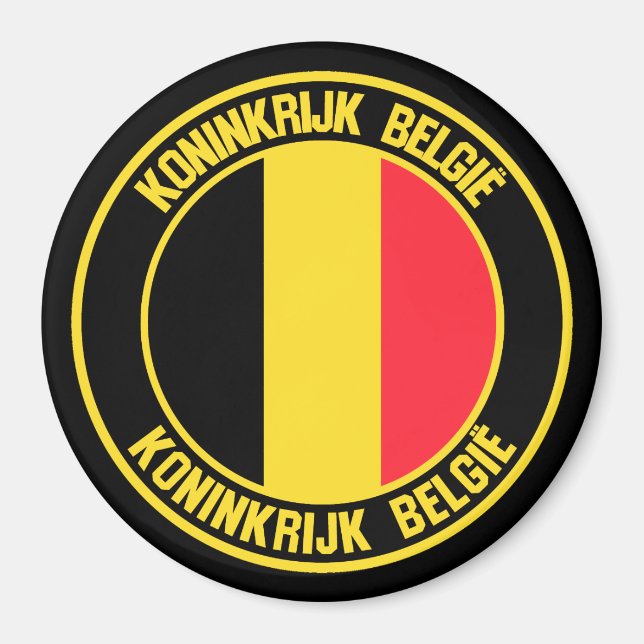 Belgien Runde Emblem Magnet (Vorne)