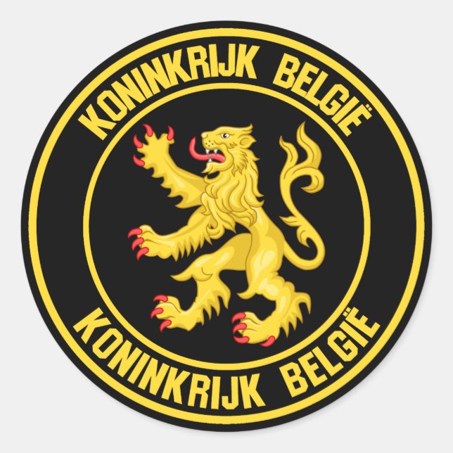 Belgien Runde Emblem Runder Aufkleber (Vorderseite)