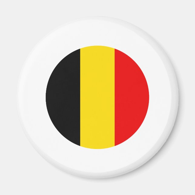 Belgien - Rundflaggendesign Magnet (Vorne)