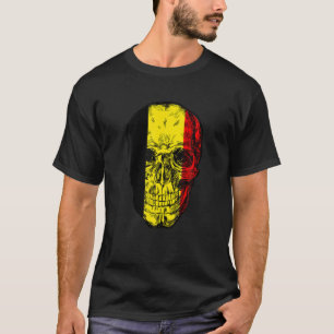 Belgien Schädelflagge Funny Rock Skull Gothic T-Shirt
