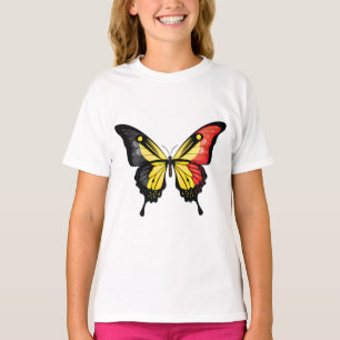 Belgien Schwalbenschwanz Schmetterling Flagge Aufk T-Shirt