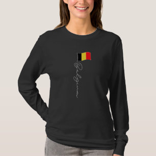 Belgien Signature Flag Pole Elegante belgische Fla T-Shirt