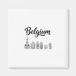 Belgien Skyline Reise Urlaub Outfits Magnet