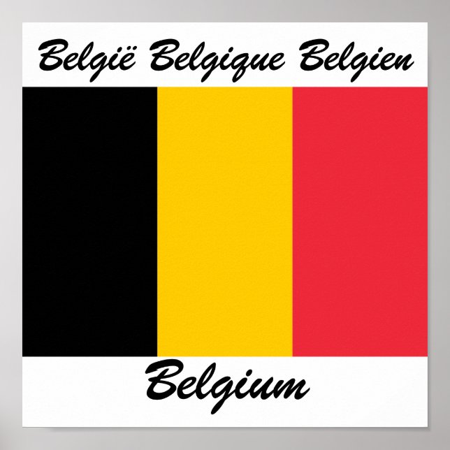 Belgien Sprachenflagge Poster (Vorne)