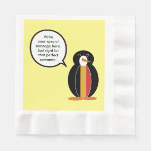 Belgien Sprechende Frau Penguin Personalisiert Serviette
