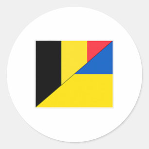 Belgien Ukraine Flagge Belgische Ukrainische Natio Runder Aufkleber