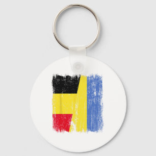 Belgien Ukraine Halbflagge Belgisches Ukrainisches Schlüsselanhänger