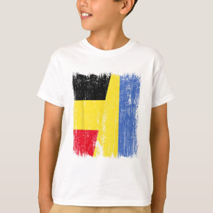 Belgien Ukraine Halbflagge Belgisches Ukrainisches T-Shirt