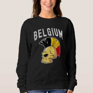 Belgien Ultras Mohawk Schädel Nationalmannschaft U Sweatshirt