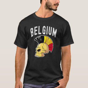 Belgien Ultras Mohawk Schädel Nationalmannschaft U T-Shirt