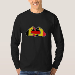Belgien und Deutschland  Herz Hand Freundschaft  T-Shirt