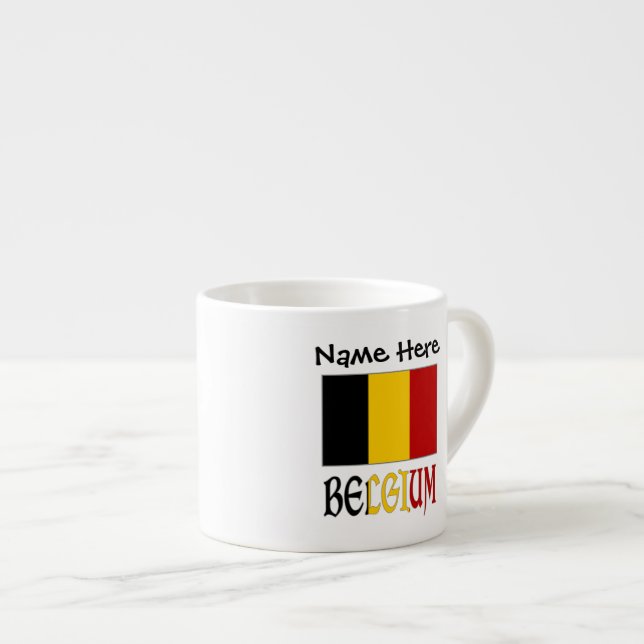 Belgien und die belgische Flagge Personalisiert Espressotasse (Vorderseite Rechts)