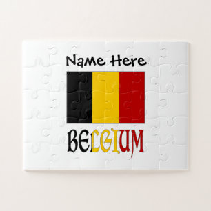 Belgien und die belgische Flagge Personalisiert Puzzle