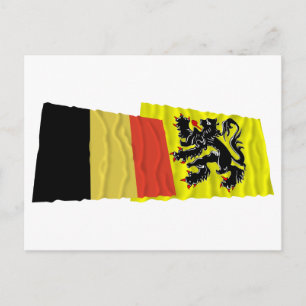 Belgien und Flandern: Flags Postkarte