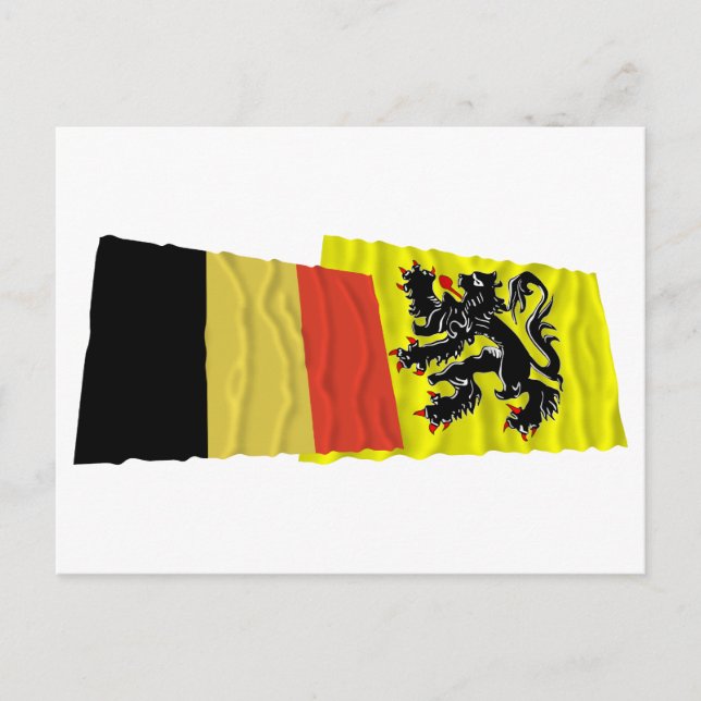 Belgien und Flandern: Flags Postkarte (Vorderseite)