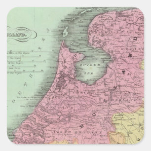 Belgien und Holland Quadratischer Aufkleber