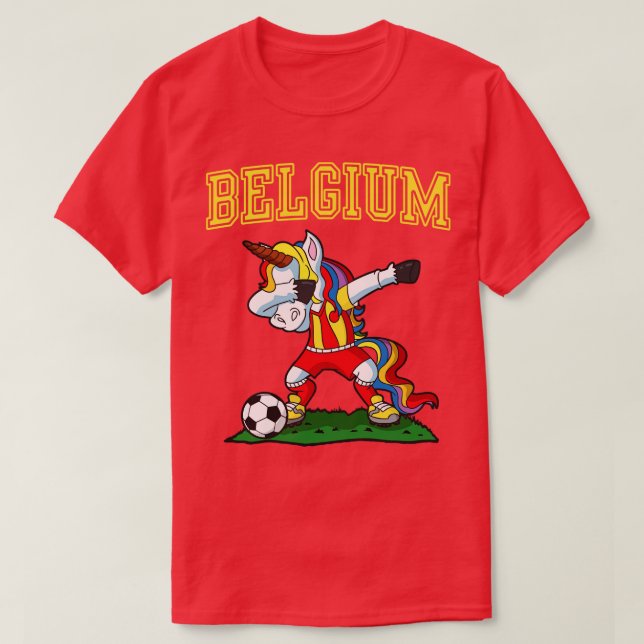 Belgien Unicorn Player Team Coach T-Shirt (Design vorne)