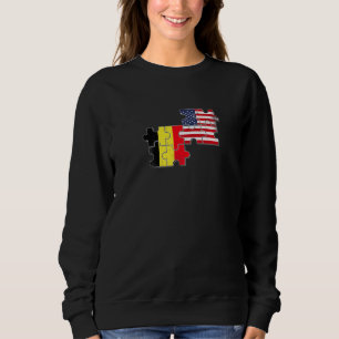 Belgien USA Belgisch Amerikanische Flagge Sweatshirt