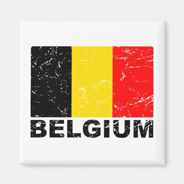 Belgien Vintage Flagge Magnet (Vorne)