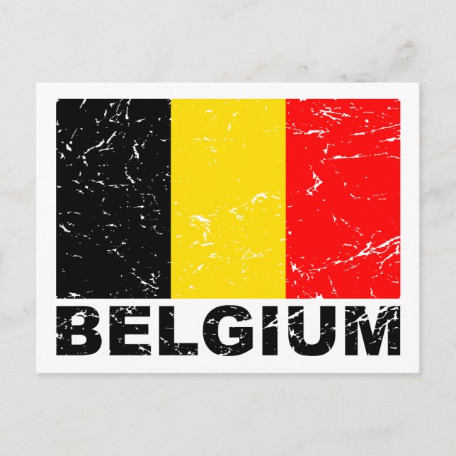 Belgien Vintage Flagge Postkarte (Vorderseite)