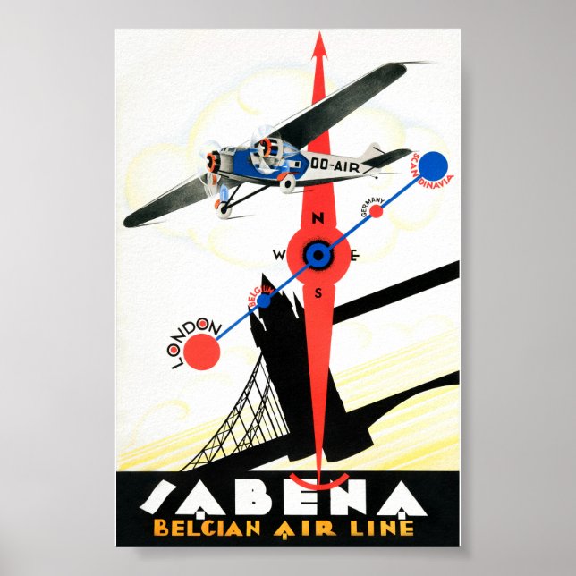 Belgien Vintage Travel Poster wiederhergestellt (Vorne)