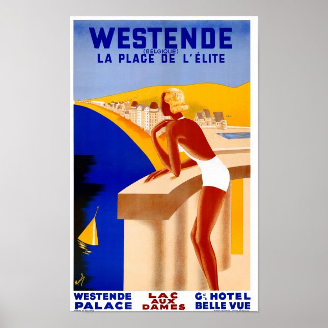 Belgien Vintage Travel Poster wiederhergestellt (Vorne)