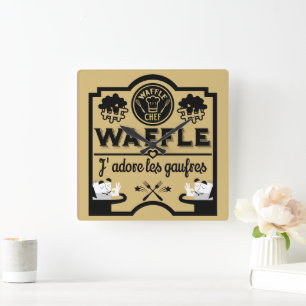 Belgien Waffeln Quadratische Wanduhr