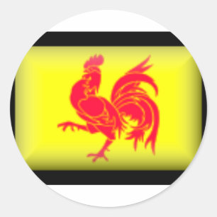 Belgien-Wallonische Flagge Runder Aufkleber