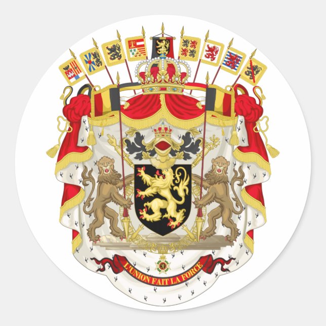 Belgien-Wappen-Aufkleber Runder Aufkleber (Vorderseite)