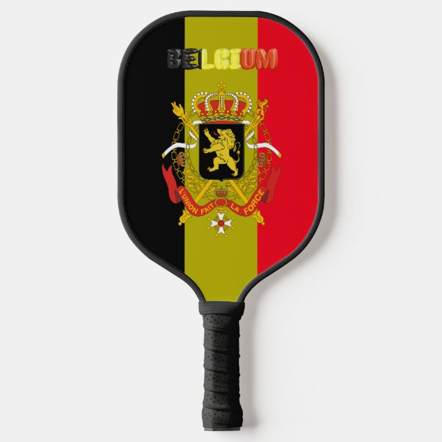 Belgien-Wappen Pickleball Schläger (Vorderseite)