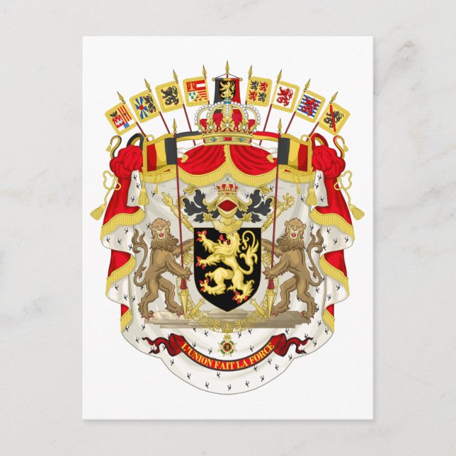 Belgien Wappen Postkarte (Vorderseite)