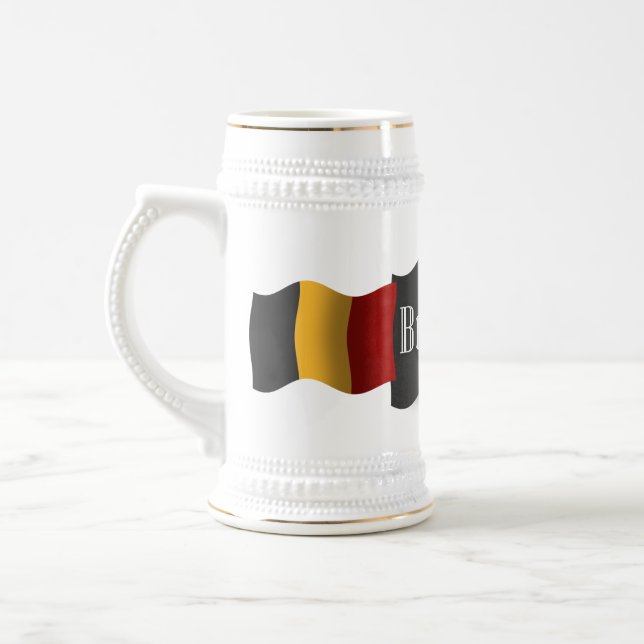 Belgien Waving Flag Bierglas (Links)