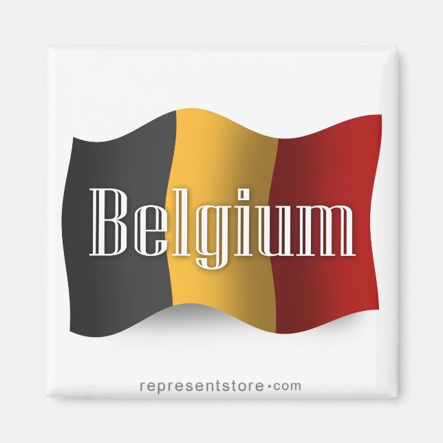 Belgien Waving Flag Magnet (Vorne)