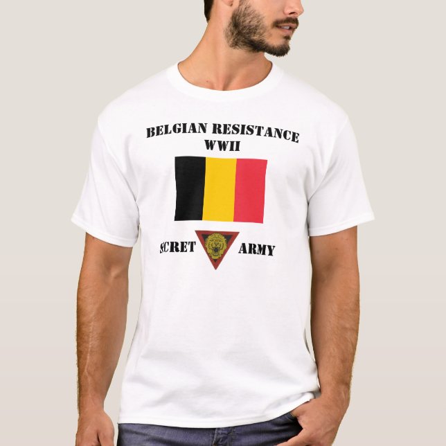 Belgien-Widerstand-Geheimnis-Armee T-Shirt (Vorderseite)